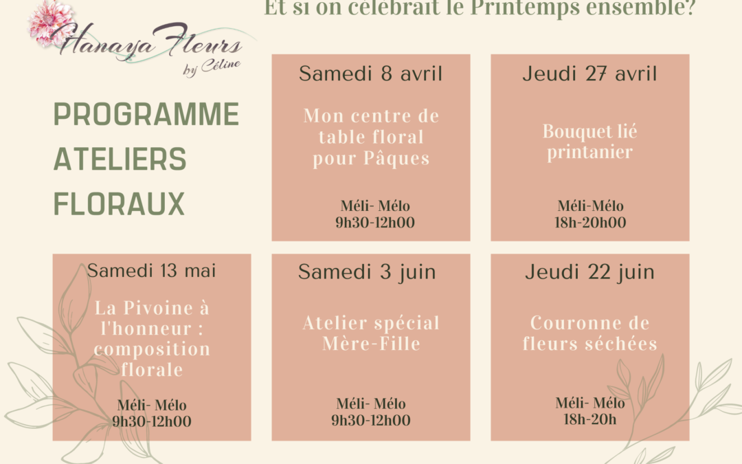 Ateliers floraux à Aix-en-Provence avec Hanaya Fleurs : une expérience créative et conviviale